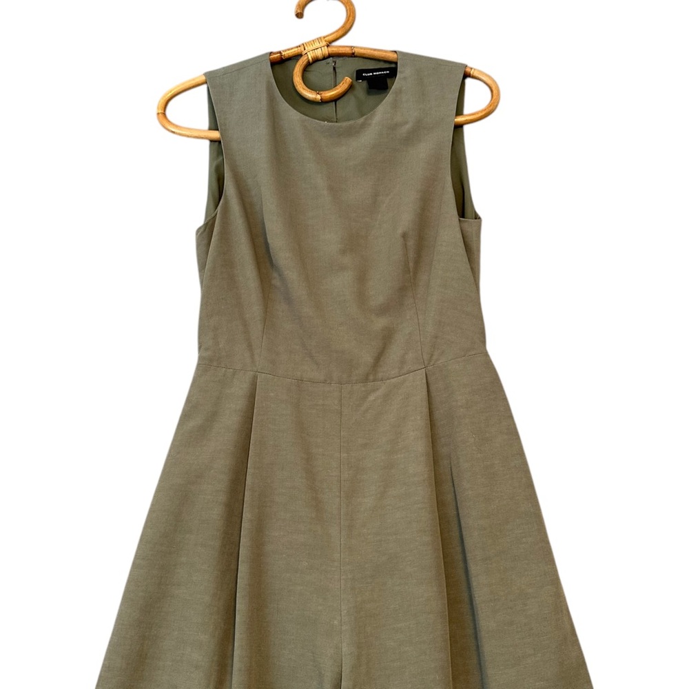 Club Monaco | Sage Green Linen Blend Wide Leg Lynall Jumpsuit Size 0 - Picture 2 of 10